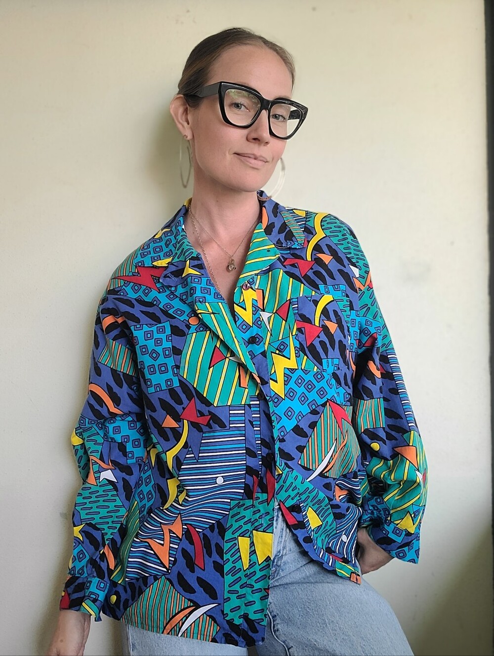 The Drunk Uncle Vintage 80s Button Down by Le Weekend L - Picture 2 of 9
